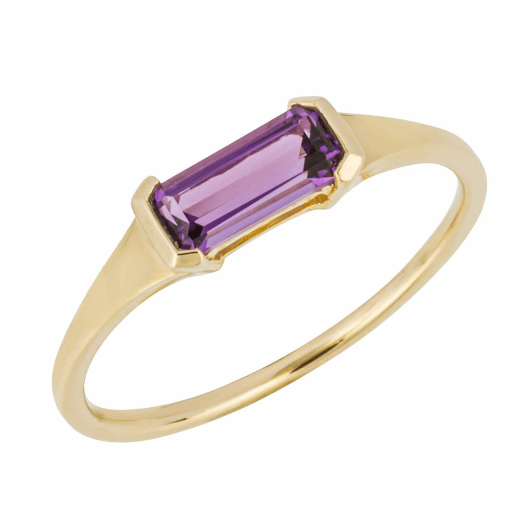 9ct Gold Elongated Amethyst Ring