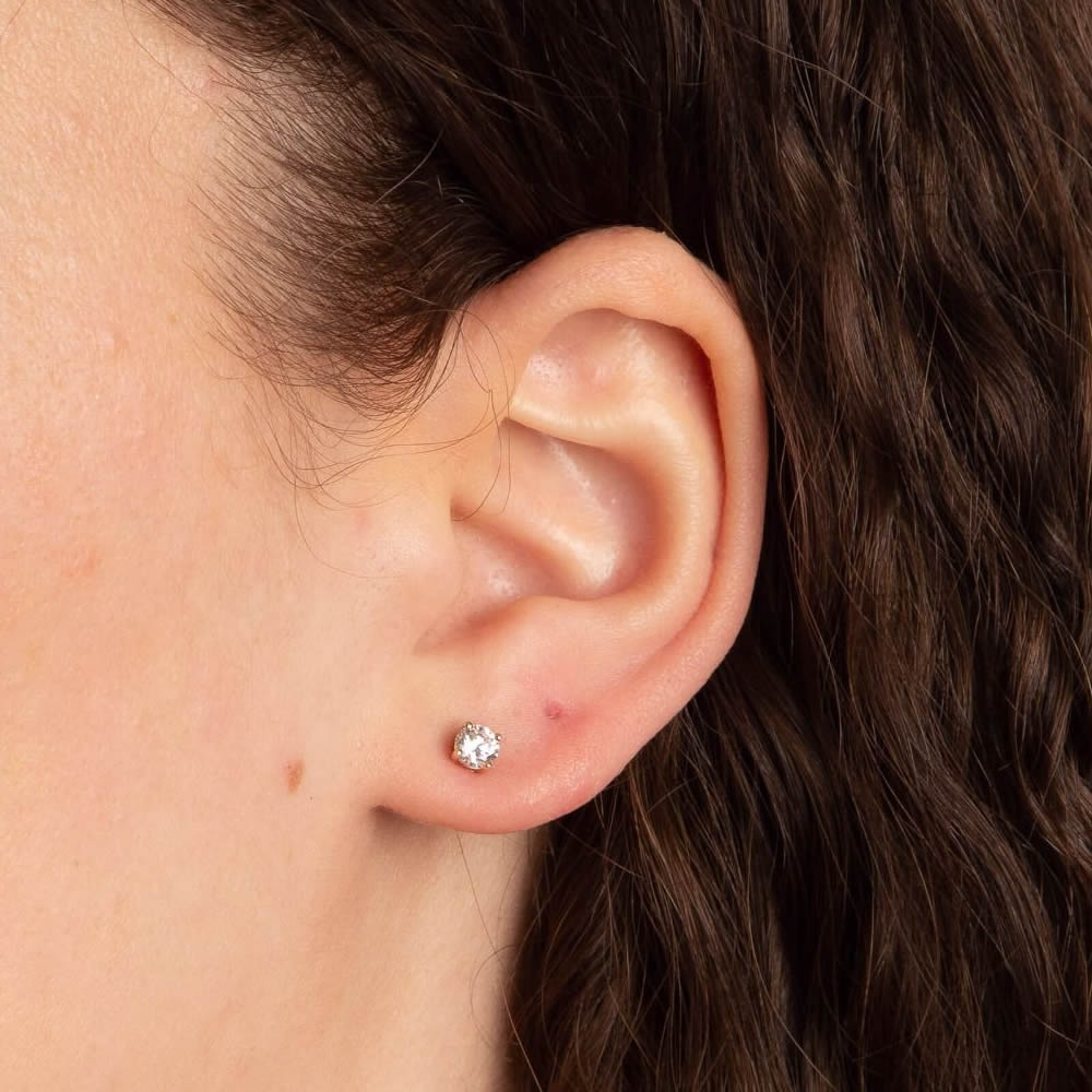 9ct Gold April Birthstone Stud Earrings