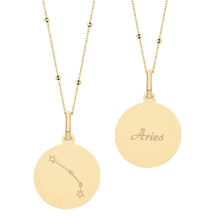 9ct Gold Aries Zodiac Constellation Necklace