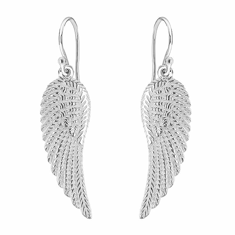 Sterling Silver Angel Wing Drop Earrings