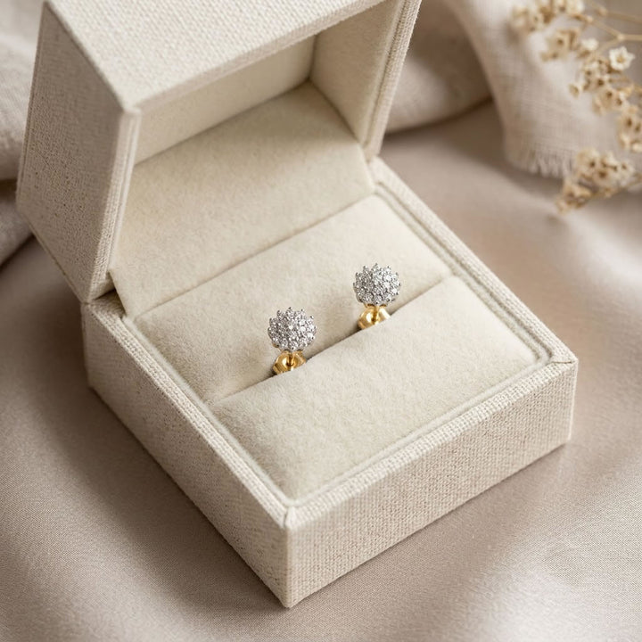 9ct Gold 0.50ct Diamond Cluster Stud Earrings