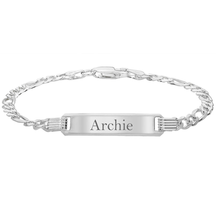 Boys Sterling Silver Personalised ID Bracelet