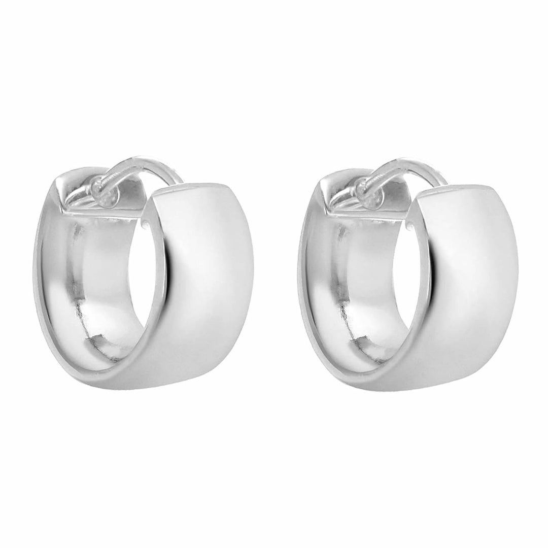 Sterling Silver Small Thick Hoop Earrings