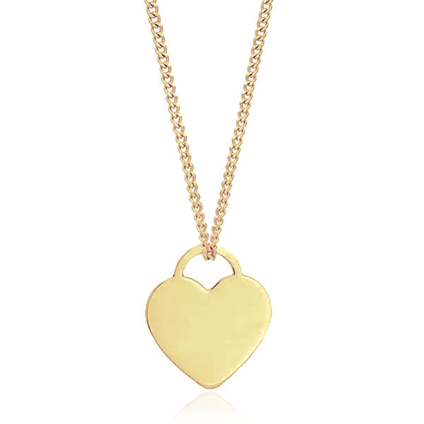 9ct Gold Heart Tag Pendant