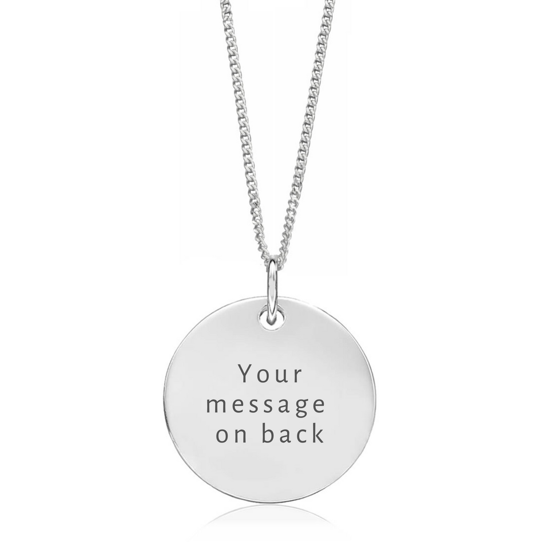Silver Personalised Paw Print Circle Necklace