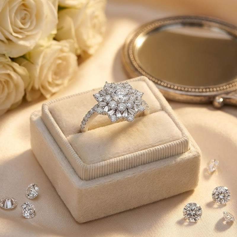 Sterling Silver Sparkling Star Cluster Ring