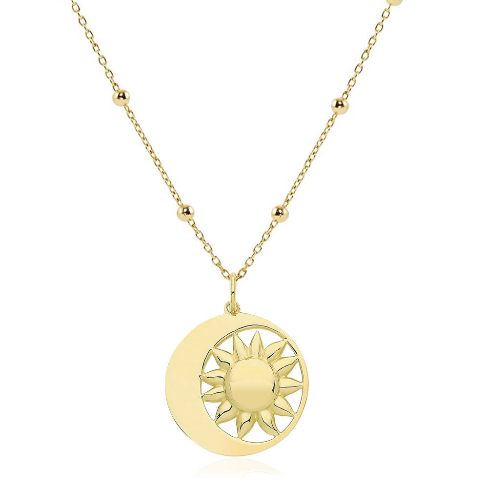 Gold Plated Mother of Pearl Sun Necklace 001-561-00066 | Classic Creations  In Diamonds & Gold | Venice, FL