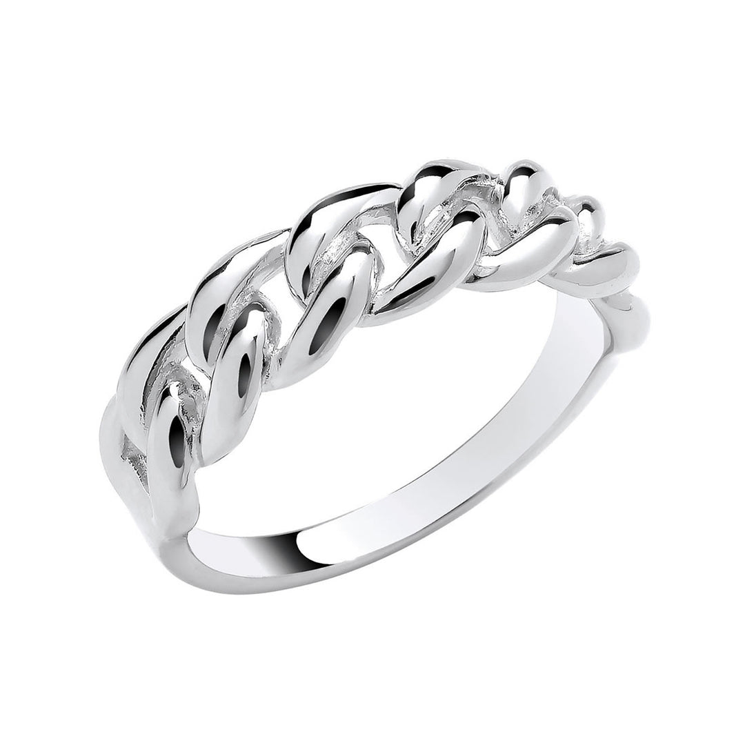 Sterling Silver Solid Chain Link Ring