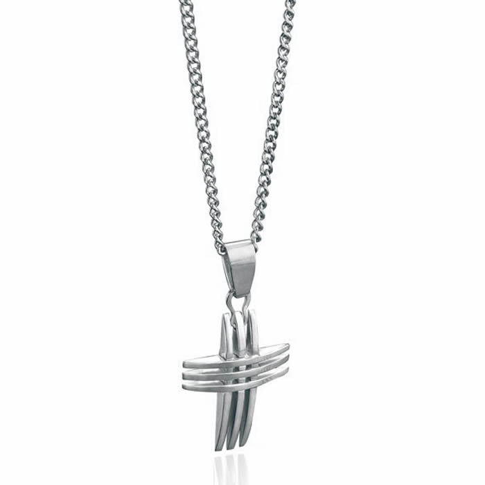 Men's Slash Cross Pendant Necklace