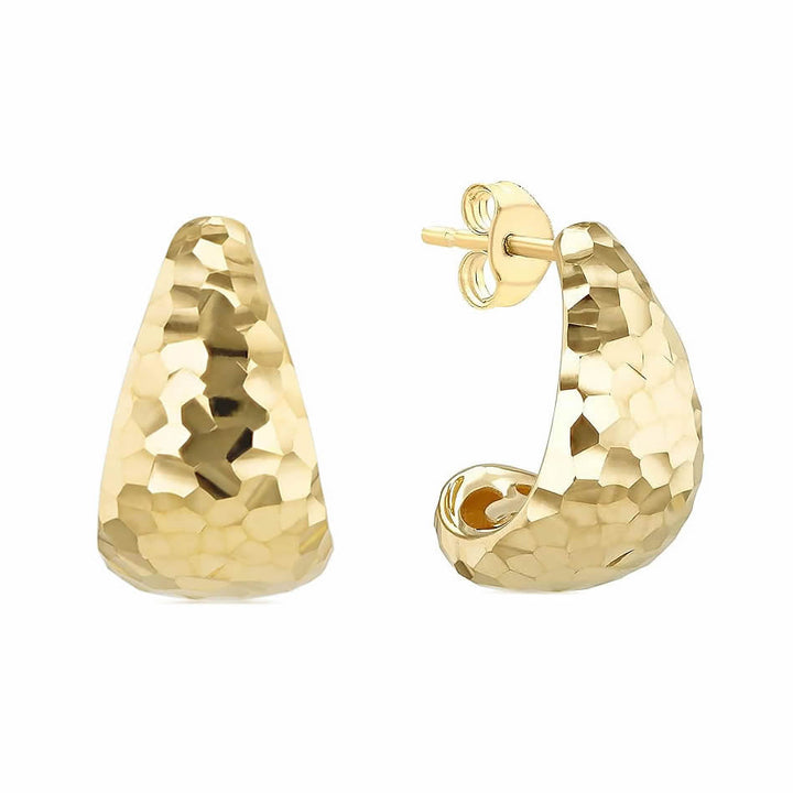 9ct Gold Diamond-Cut Curve Earrings