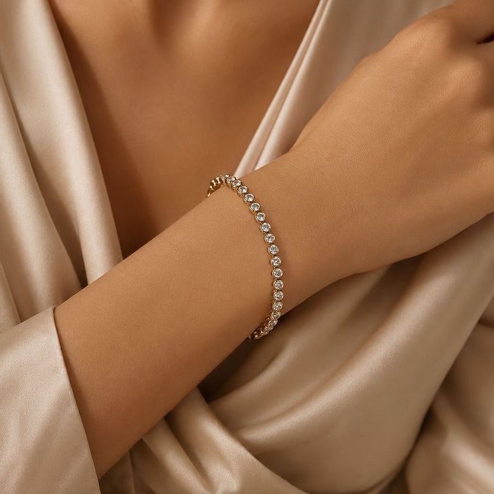 9ct Gold 5.60ct Lab Diamond Tennis Bracelet