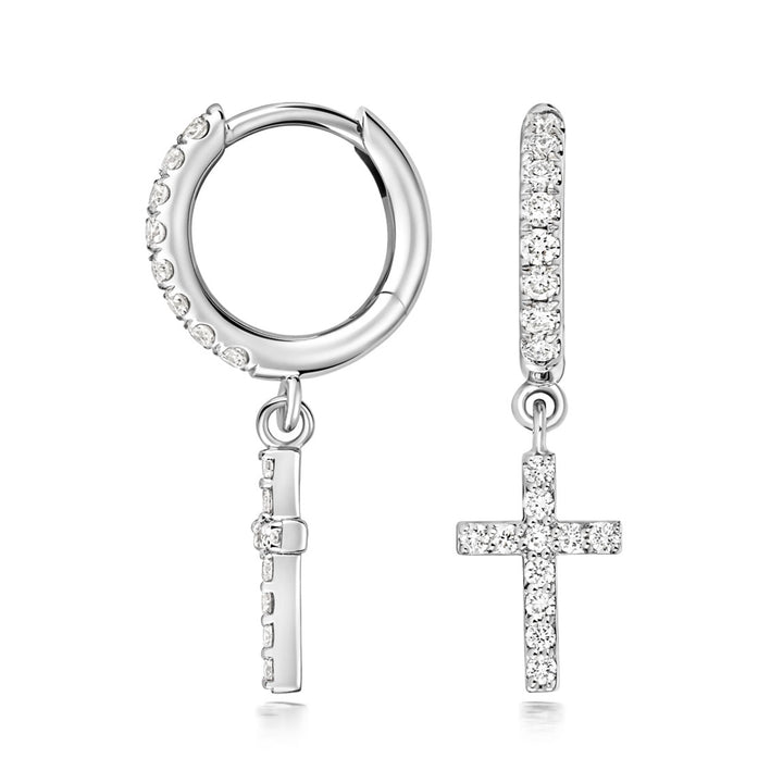 Silver Lab Diamond Hoop Earrings