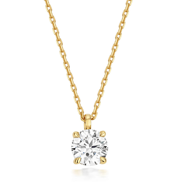 9ct Gold Lab Diamond Solitaire Pendant 0.75ct
