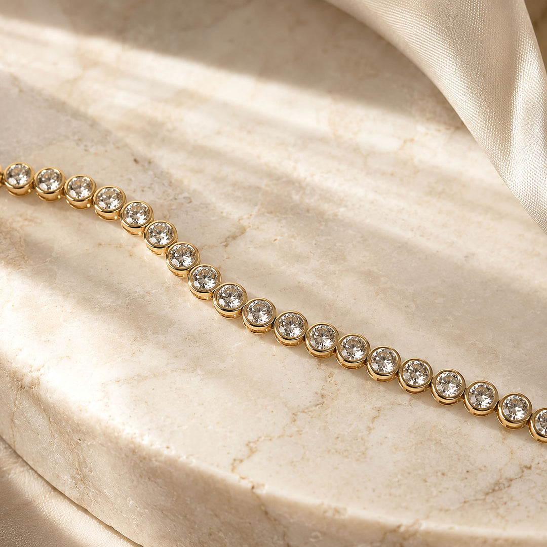 9ct Gold 5.60ct Lab Diamond Tennis Bracelet