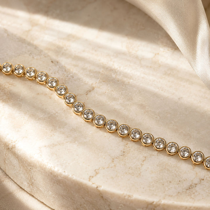 9ct Gold 5.60ct Lab Diamond Tennis Bracelet