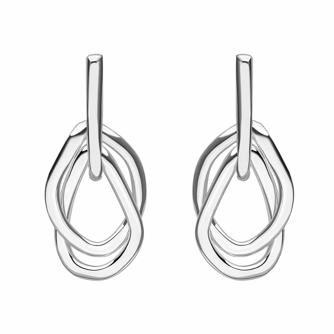 Sterling Silver Organic Link Drop Earrings