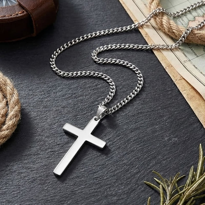 Men's Sterling Silver Cross Necklace
