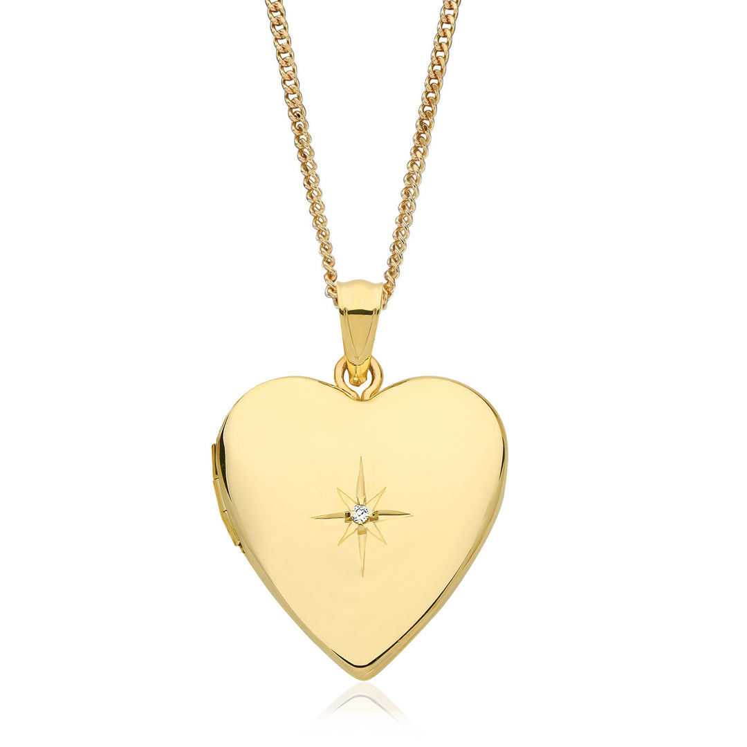 9ct Gold Diamond Heart Locket