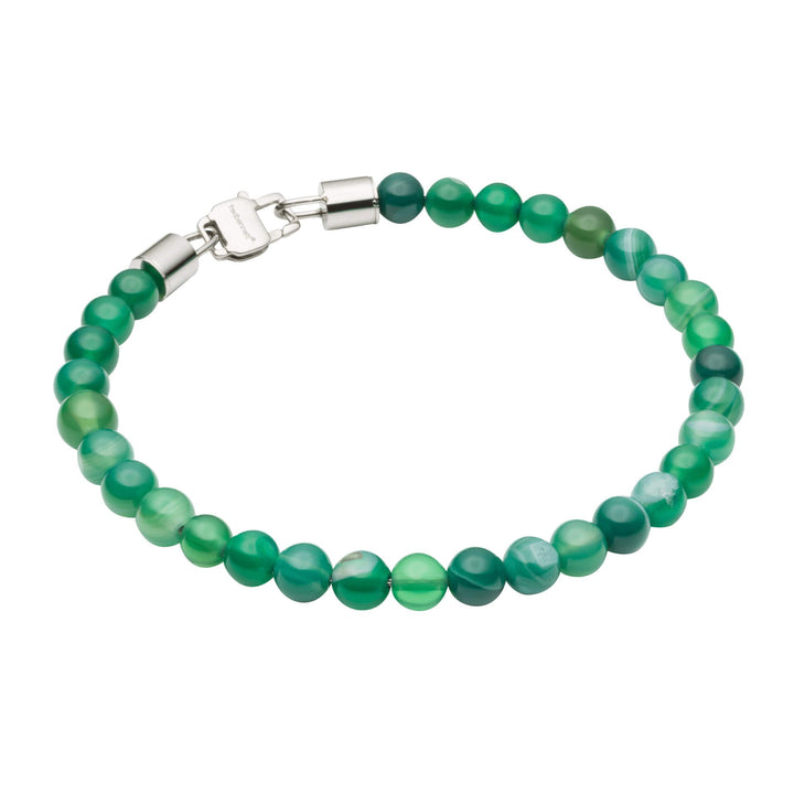 Men's Green Agate Healing Bead Bracelet