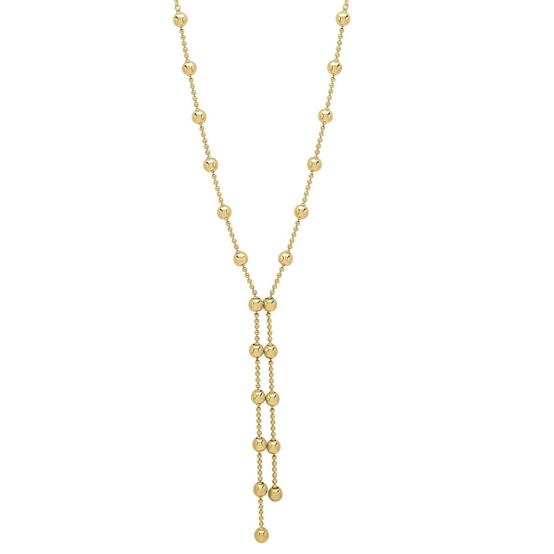 9ct Gold Y-Drop Bead Necklace