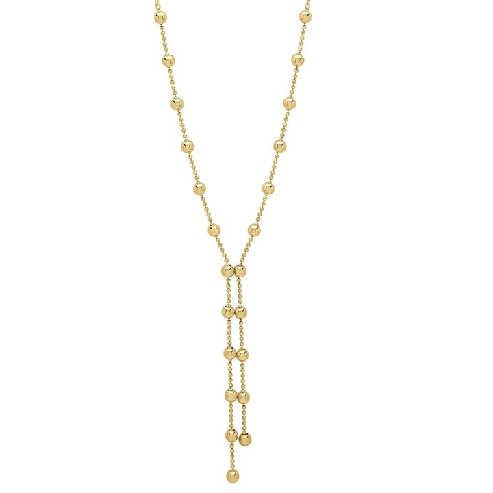 9ct Gold Y-Drop Bead Necklace