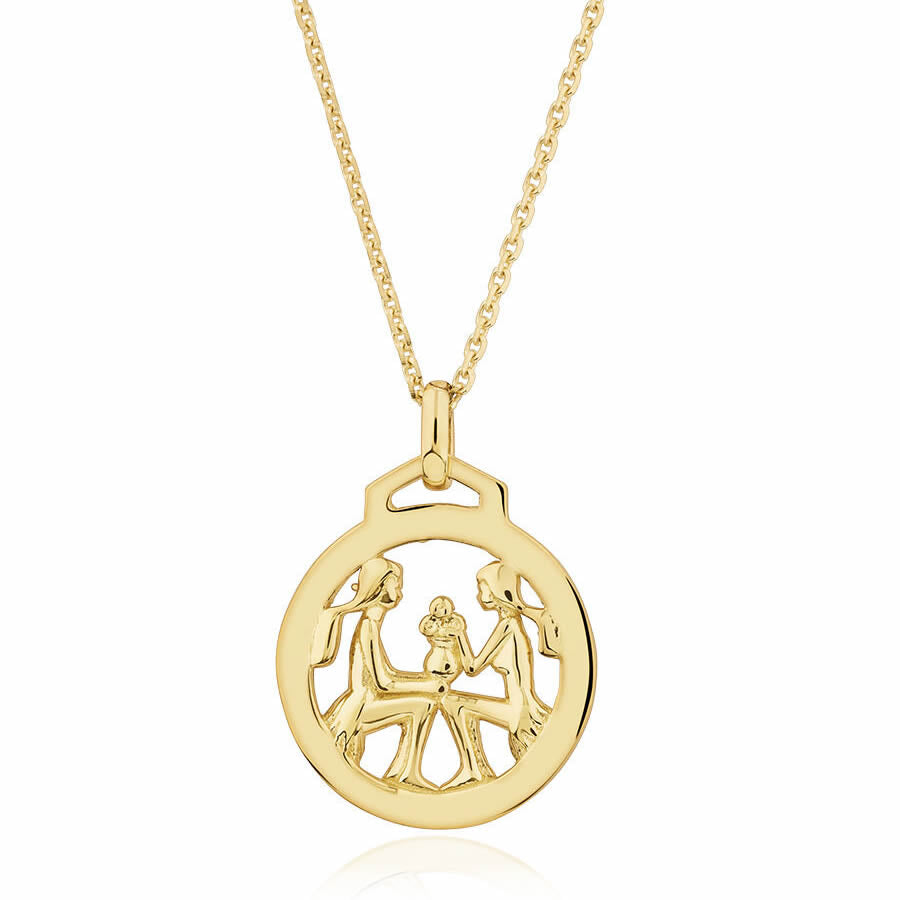 9ct Gold Gemini Zodiac Pendant