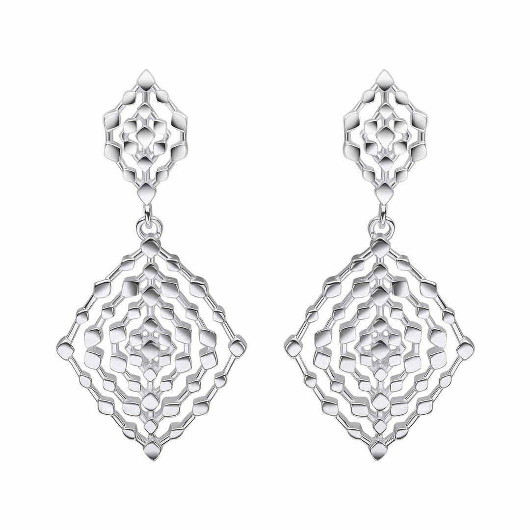 Sterling Silver Geometrical Drop Earrings