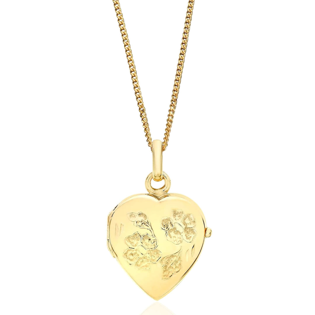 9ct Gold Small Floral Heart Locket