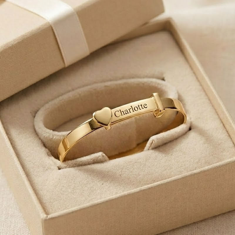 Personalised Gold Baby Bangle