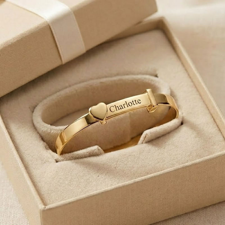 Personalised Gold Baby Bangle
