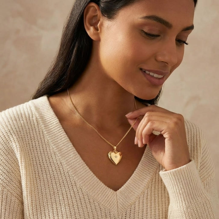 9ct Gold Diamond Heart Locket