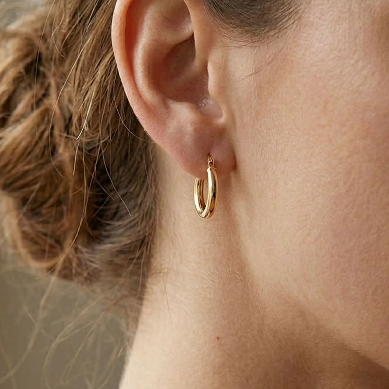 9ct Gold Classic Hoop Earrings 15mm