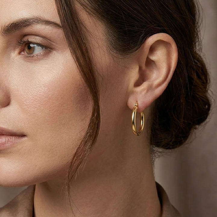 9ct Gold Classic Hoop Earrings 20mm