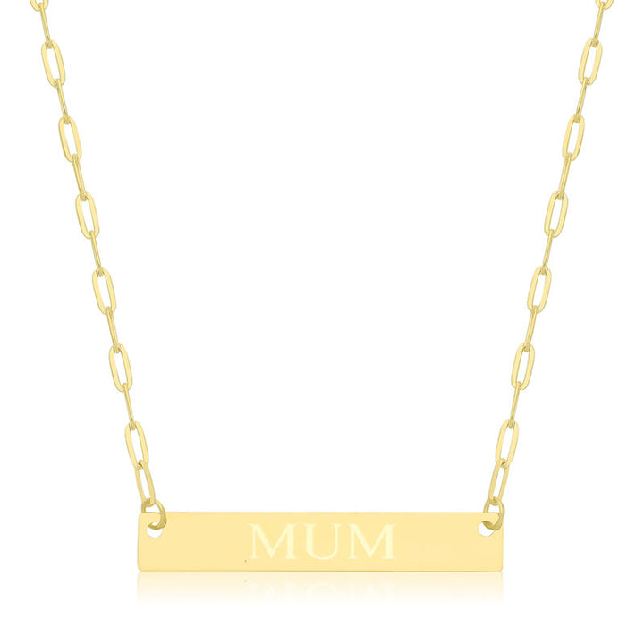 9ct Gold Mum Bar Necklace
