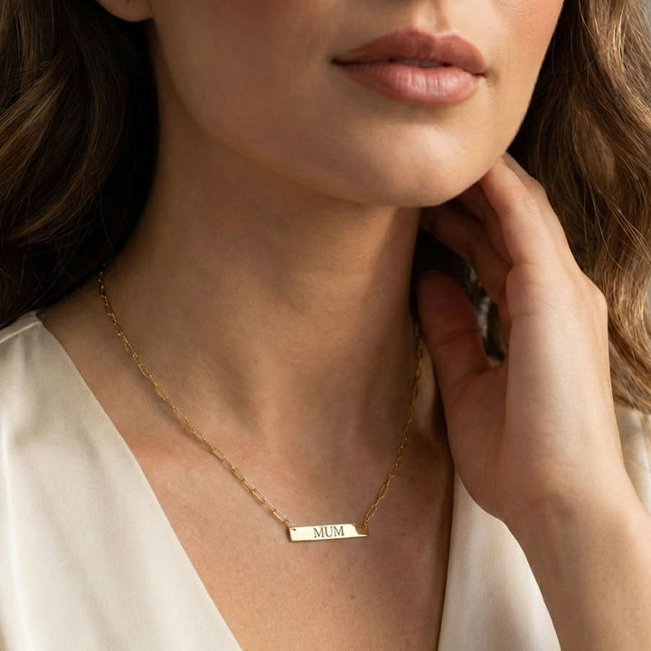 9ct Gold Mum Bar Necklace