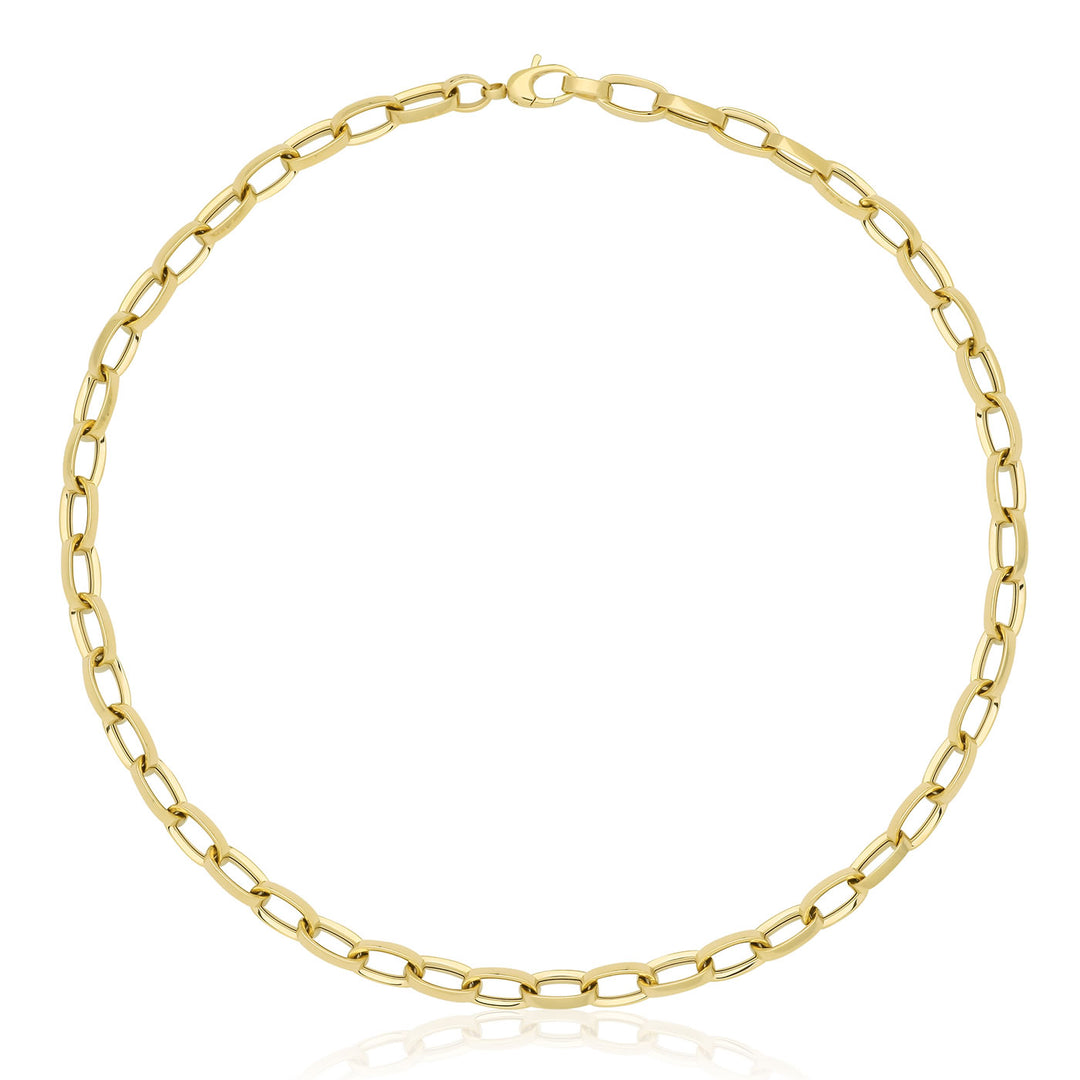 9ct Gold Hollow Oval Link Chain