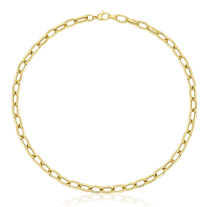 9ct Gold Hollow Oval Link Chain