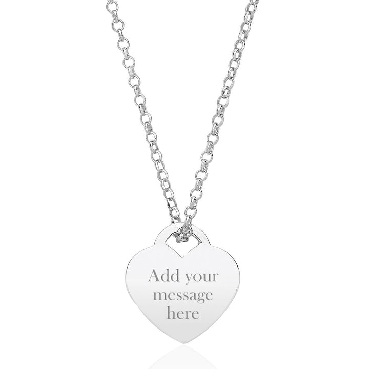 Silver Personalised Heart Pendant Necklace