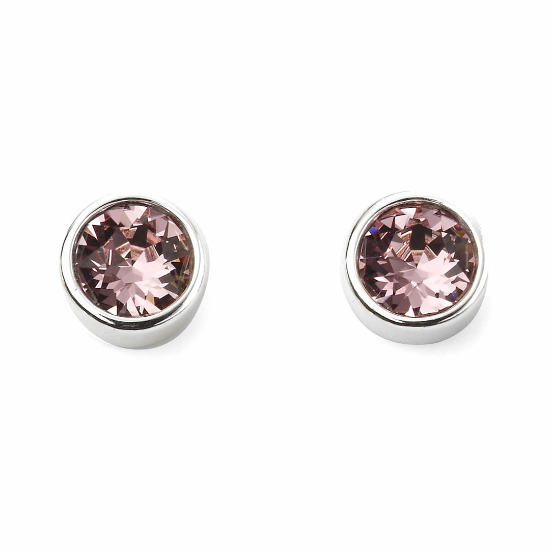 Silver Crystal Birthstone Stud Earrings (June)