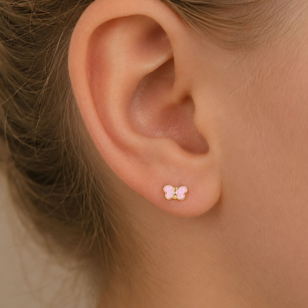 Children's 9ct Gold Butterfly Stud Earrings