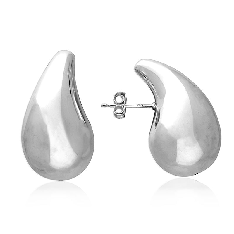 Sterling Silver Large Statement Teardrop Earrings