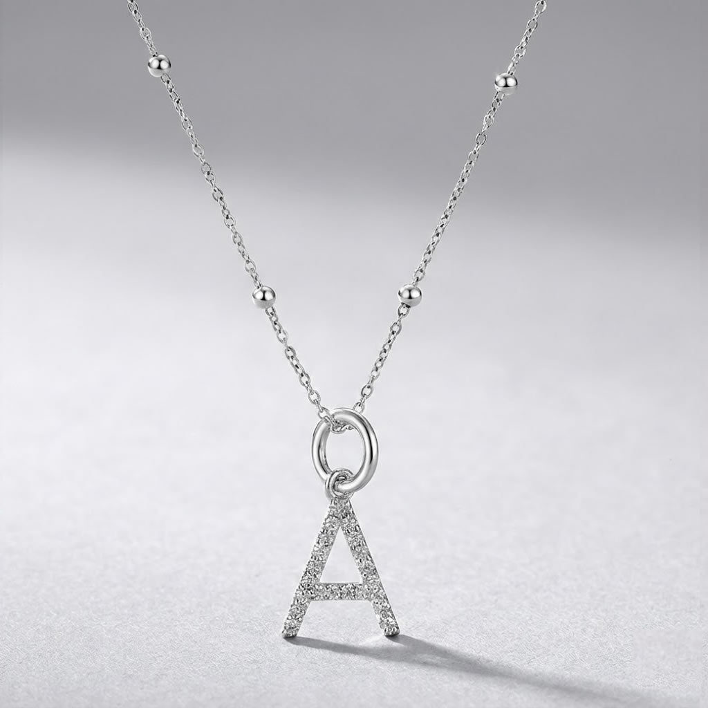 Silver Initial Pendant A