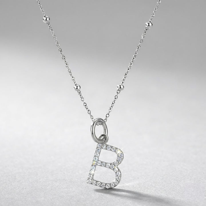 Silver Initial Pendant B