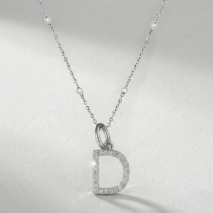Silver Initial Pendant D
