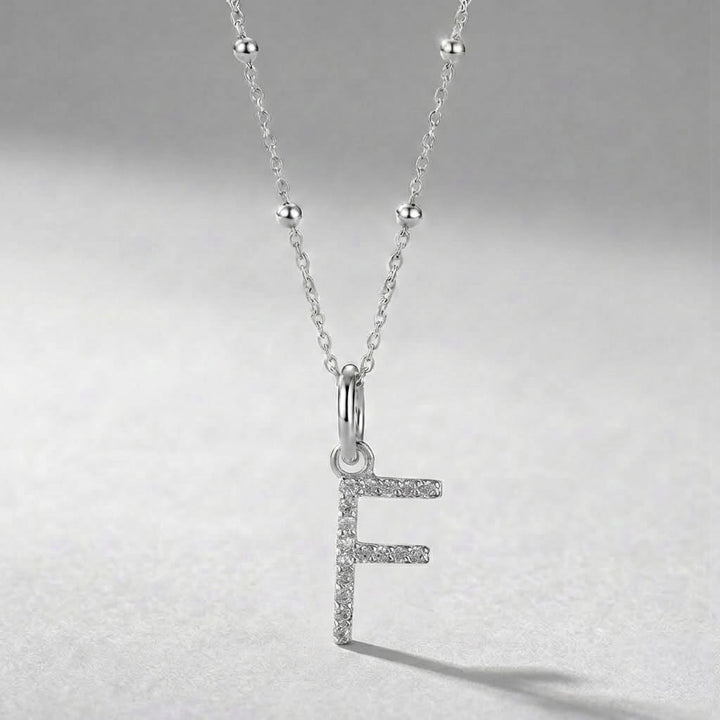 Silver Initial Pendant F