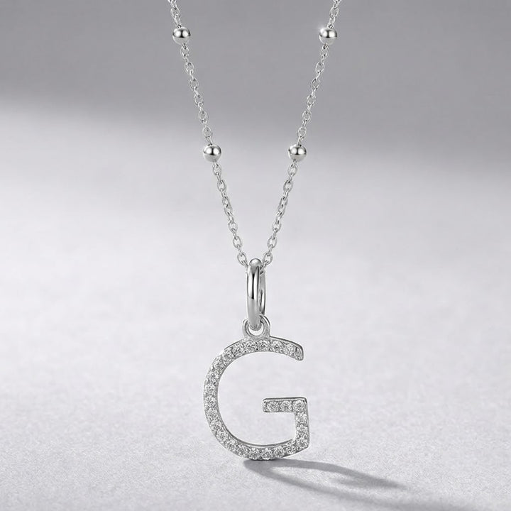 Silver Initial Pendant G