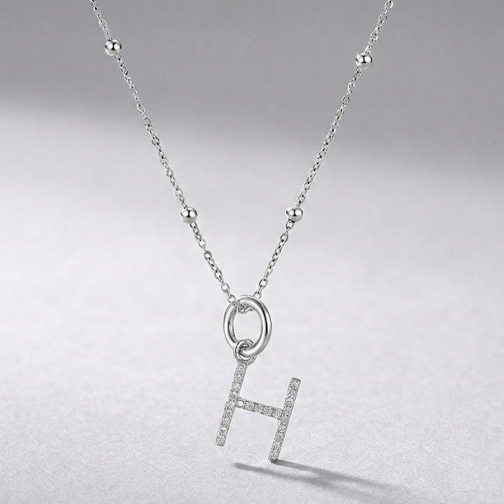 Silver Initial Pendant H