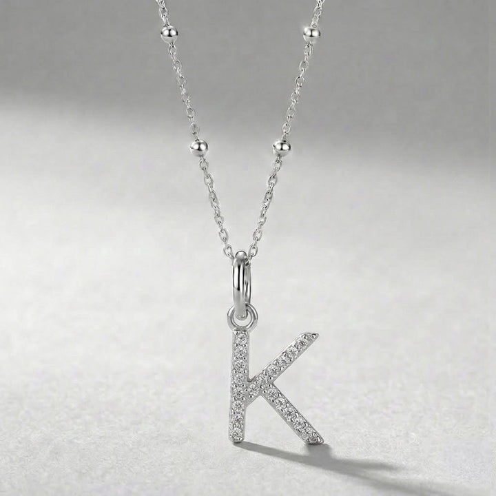 Silver Initial Pendant K