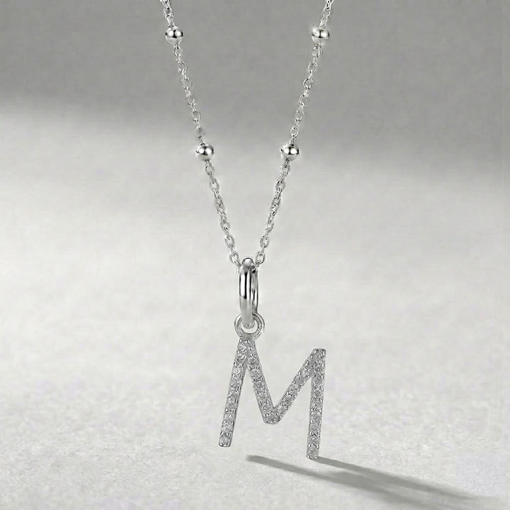 Silver Initial Pendant M