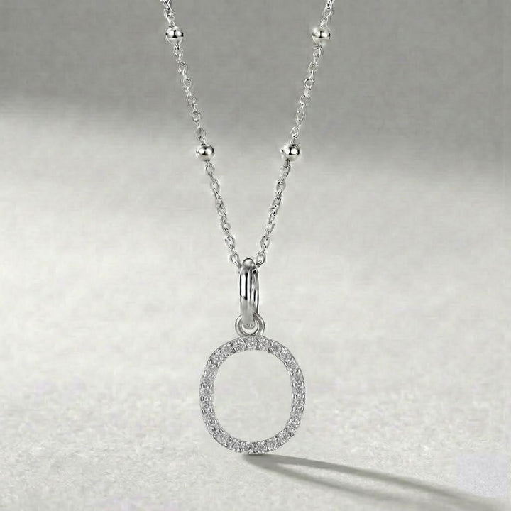 Silver Initial Pendant O